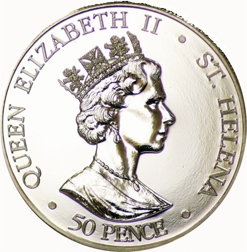 Saint Helena 50 Pence - Elizabeth II Victoria obverse