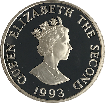 Alderney 2 Pounds - Elizabeth II Coronation Jubilee; Silver Proof Issue obverse