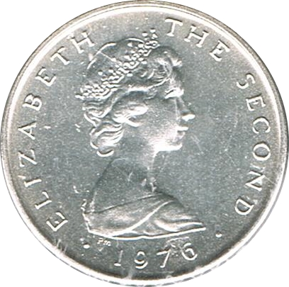 Isle of Man ½ Penny - Elizabeth II Herring; Silver obverse