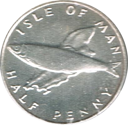 Isle of Man ½ Penny - Elizabeth II Herring; Silver