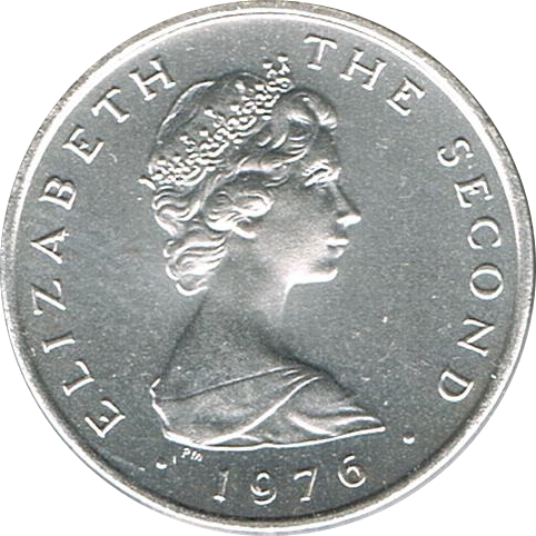 Isle of Man 1 Penny - Elizabeth II Loaghtyn sheep; Silver obverse