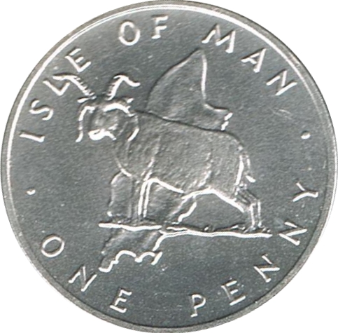 Isle of Man 1 Penny - Elizabeth II Loaghtyn sheep; Silver