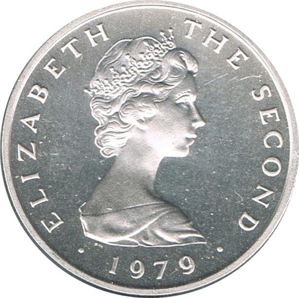 Isle of Man 2 Pence - Elizabeth II Shearwater; Silver obverse