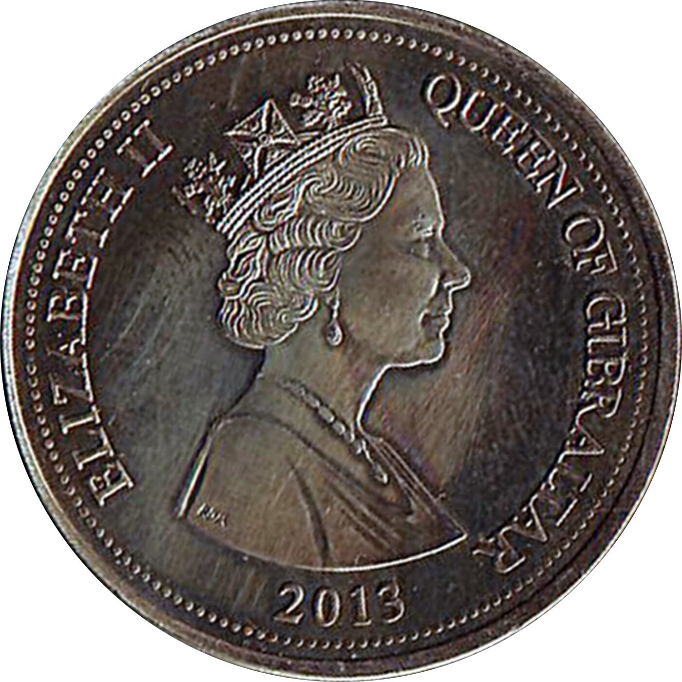 Gibraltar 3 Pounds - Elizabeth II Treaty of Utrecht obverse