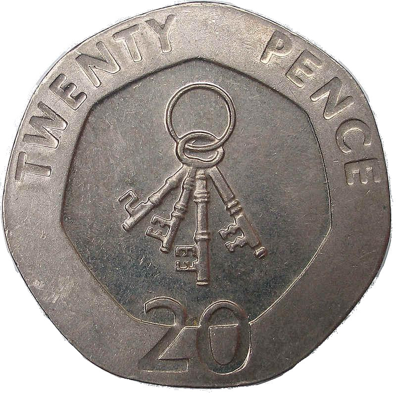 Gibraltar 20 Pence - Elizabeth II Keys of Gibraltar