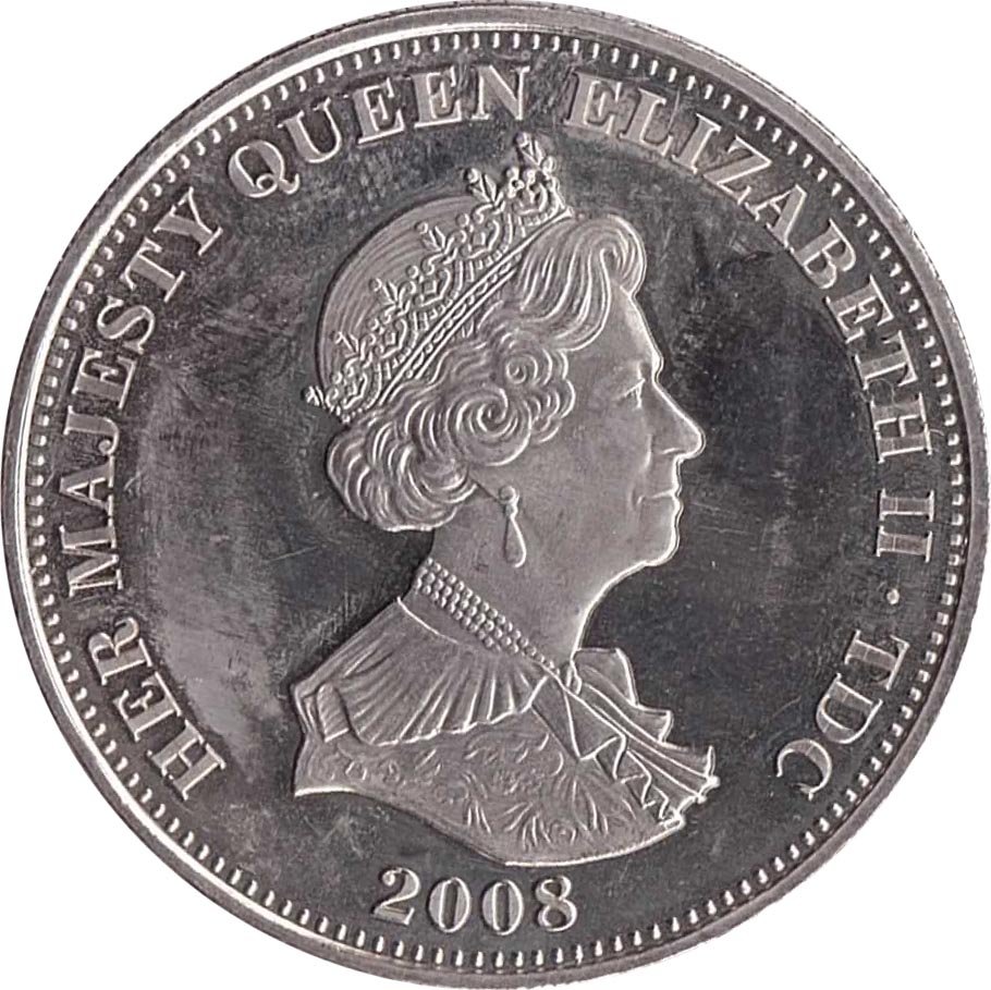 Tristan da Cunha 1 Crown - Elizabeth II HMS Sceptre obverse
