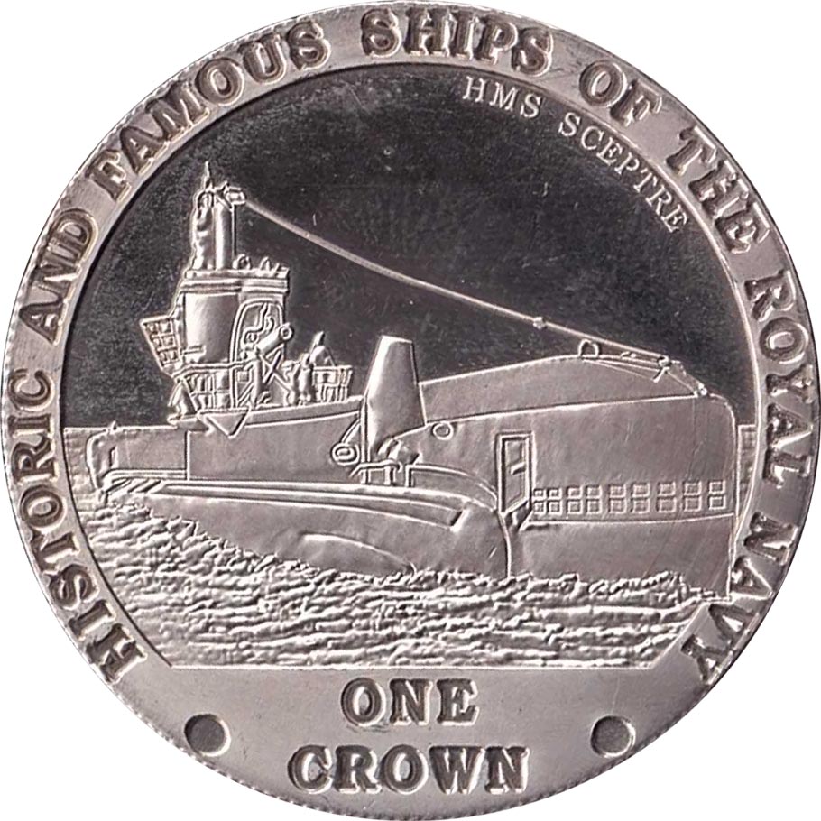 Tristan da Cunha 1 Crown - Elizabeth II HMS Sceptre