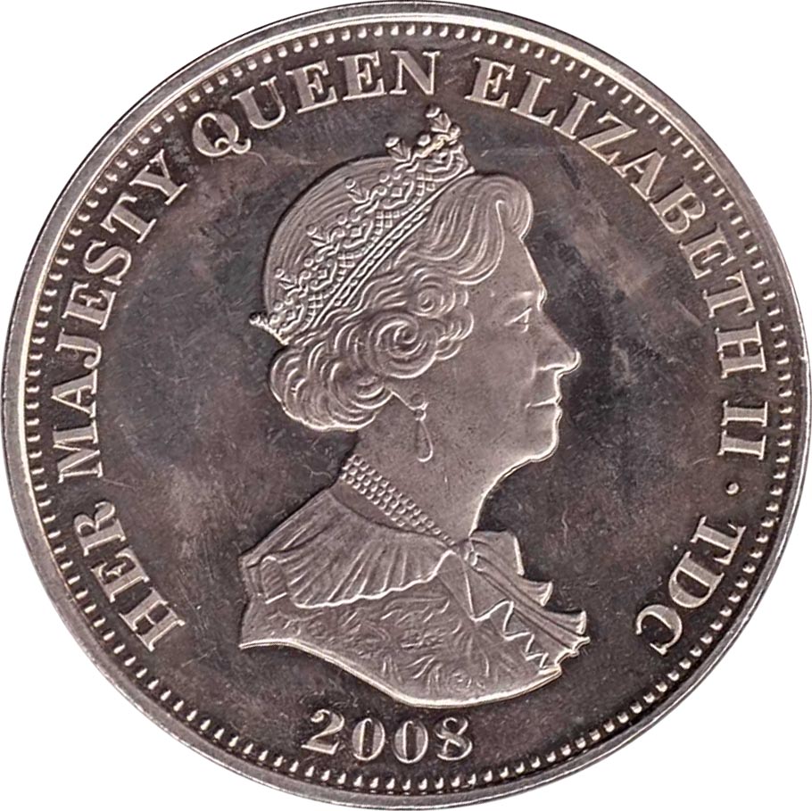 Tristan da Cunha 1 Crown - Elizabeth II HMS Belfast obverse