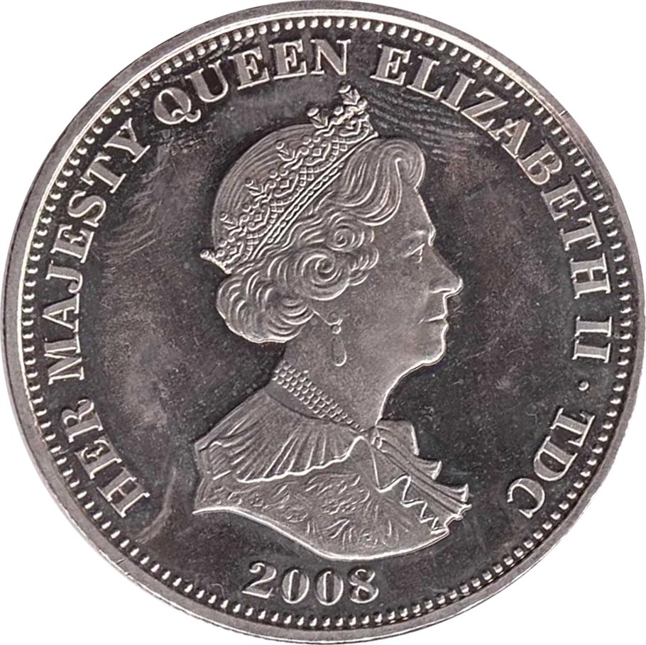 Tristan da Cunha 1 Crown - Elizabeth II HMS Ark Royal obverse