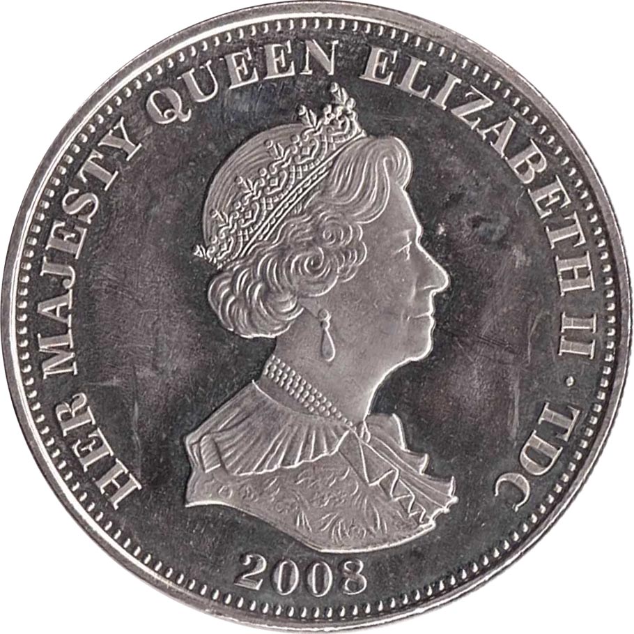 Tristan da Cunha 1 Crown - Elizabeth II HMS Beagle obverse