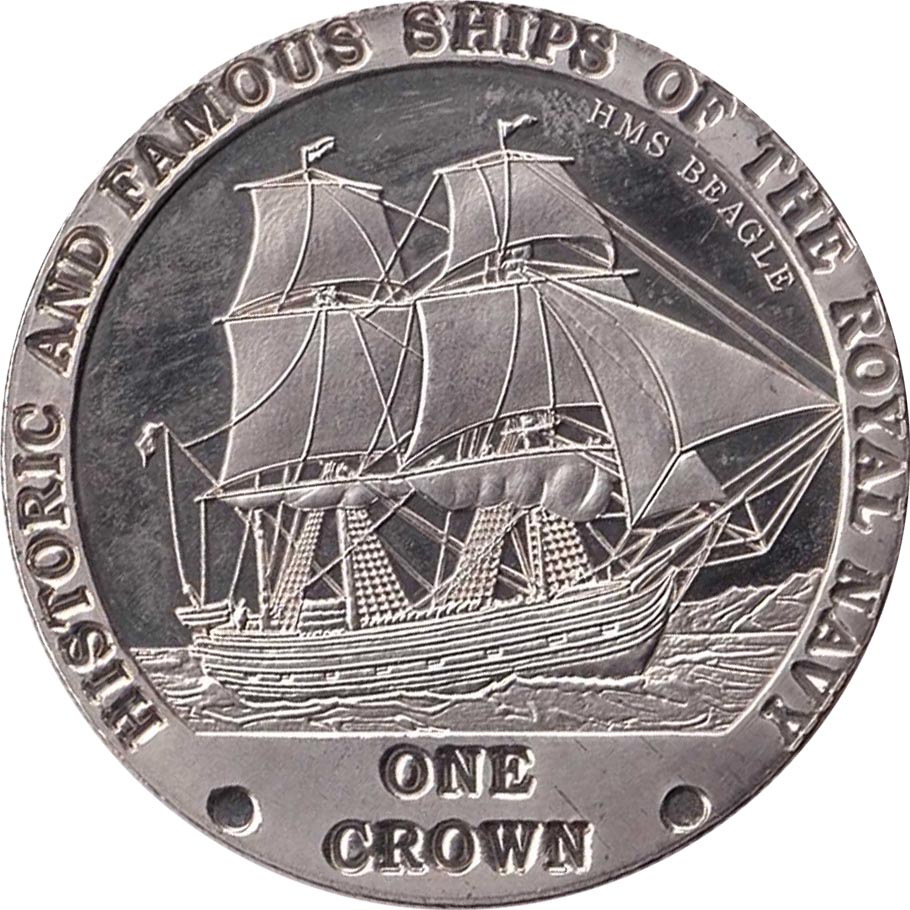 Tristan da Cunha 1 Crown - Elizabeth II HMS Beagle