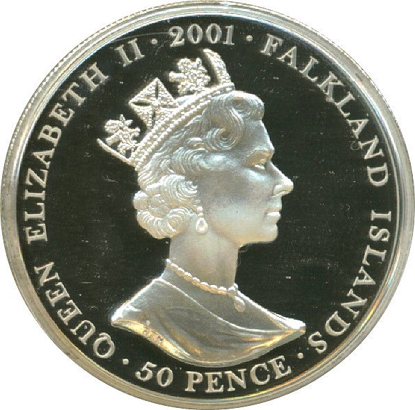 Falkland Islands 50 Pence - Elizabeth II Edward IV gold Rose Ryal obverse