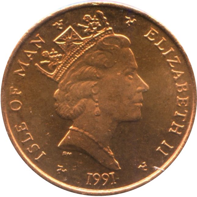 Isle of Man 1 Penny - Elizabeth II Precision Tools; non-magnetic obverse