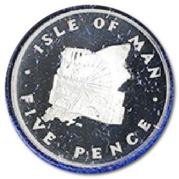 Isle of Man 5 Pence - Elizabeth II Laxey Wheel; Silver