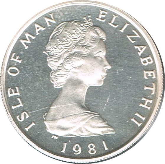 Isle of Man 5 Pence - Elizabeth II Loaghtan sheep; Silver obverse