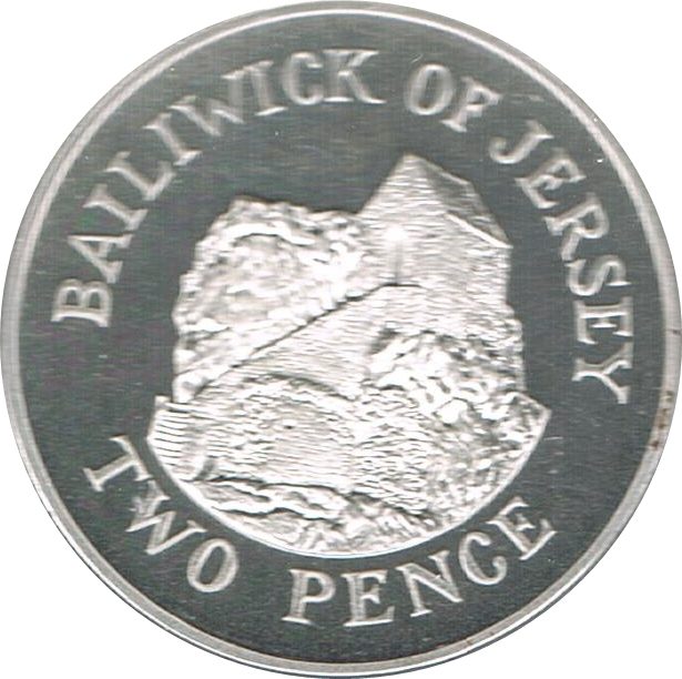 Jersey 2 Pence - Elizabeth II 2nd portrait; Silver issue