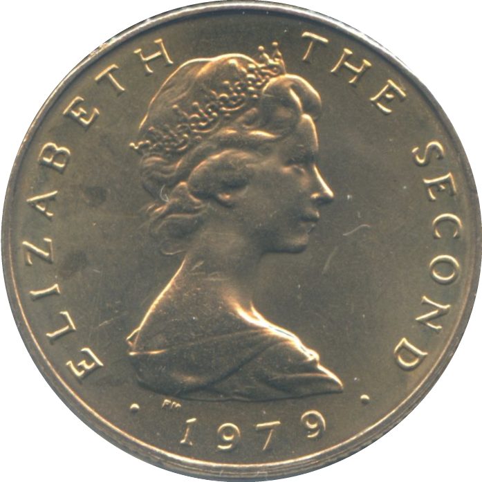 Isle of Man 1 Pound - Elizabeth II Triskelion on map obverse