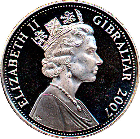 Gibraltar 1 Crown - Elizabeth II C47 Dakota obverse