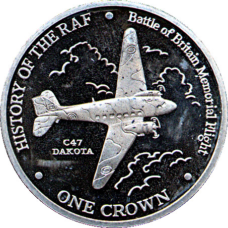 Gibraltar 1 Crown - Elizabeth II C47 Dakota