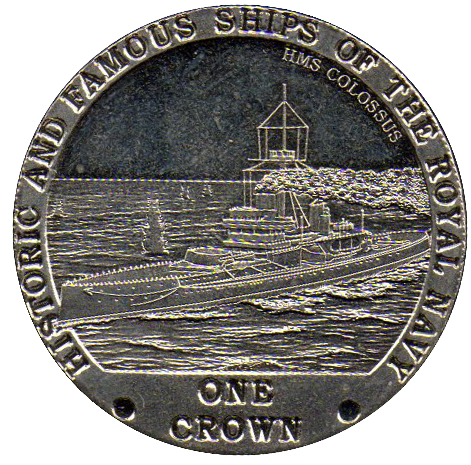 Tristan da Cunha 1 Crown - Elizabeth II HMS Colossus