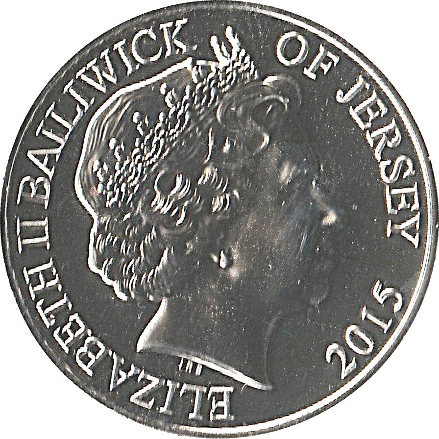 Jersey 5 Pounds - Elizabeth II Winston Churchill obverse