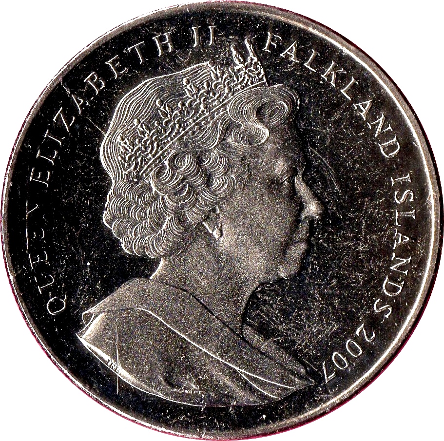 Falkland Islands 1 Crown - Elizabeth II Charles Darwin obverse