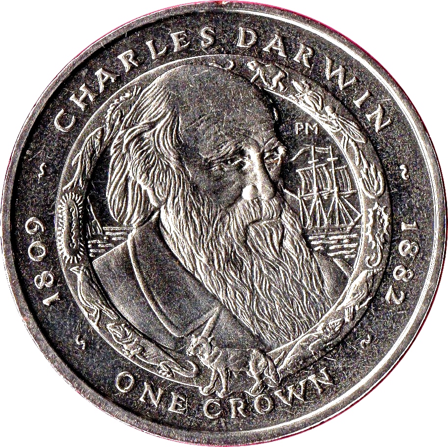 Falkland Islands 1 Crown - Elizabeth II Charles Darwin