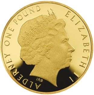 Alderney 1 Pound - Elizabeth II Dylan Thomas obverse