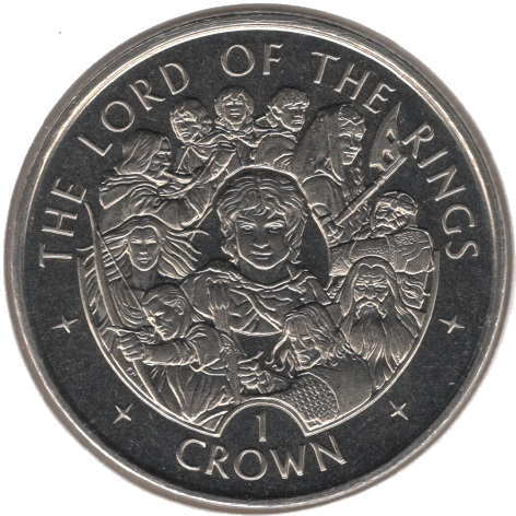 Isle of Man 1 Crown - Elizabeth II Lord of the Rings reverse