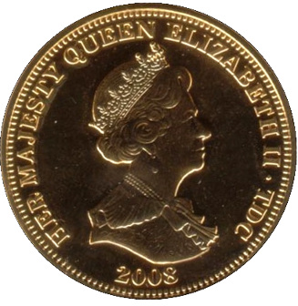 Tristan da Cunha 5 Pounds - Elizabeth II Queen's titles obverse