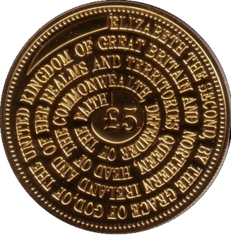 Tristan da Cunha 5 Pounds - Elizabeth II Queen's titles