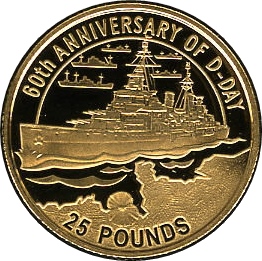 Alderney 25 Pounds - Elizabeth II D-Day