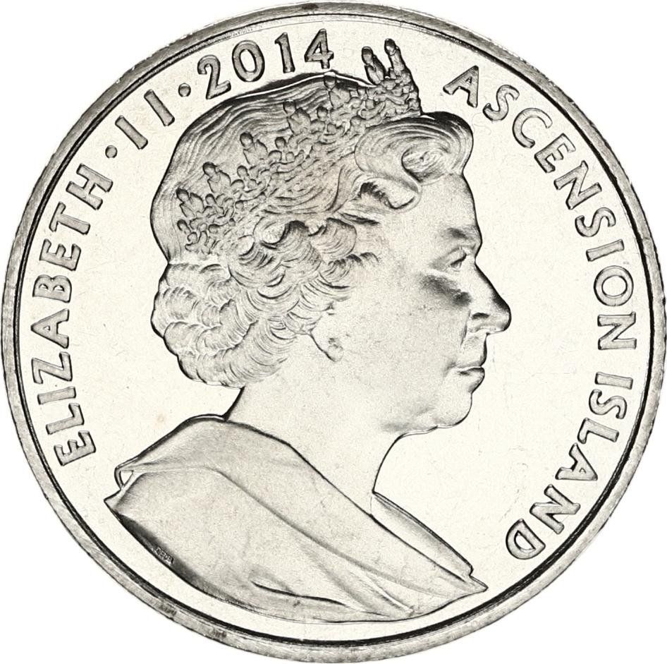 Ascension Island 1 Crown - Elizabeth II Signing of the Armistice obverse