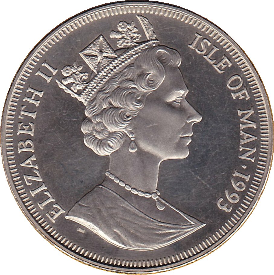 Isle of Man 1 Crown - Elizabeth II Diplodocus obverse