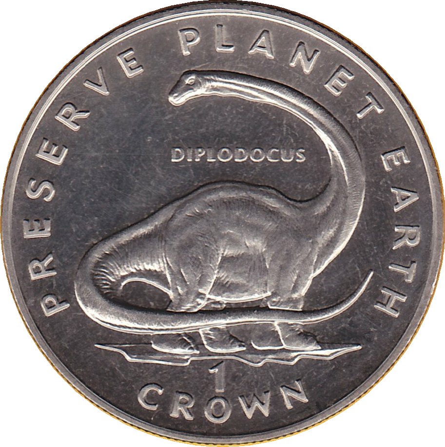 Isle of Man 1 Crown - Elizabeth II Diplodocus