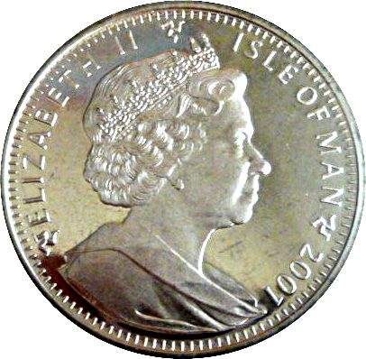 Isle of Man 1 Crown - Elizabeth II First Quidditch Match obverse