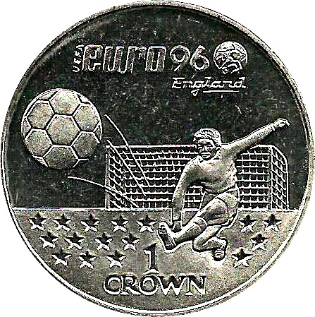 Gibraltar 1 Crown - Elizabeth II Euro Championship reverse