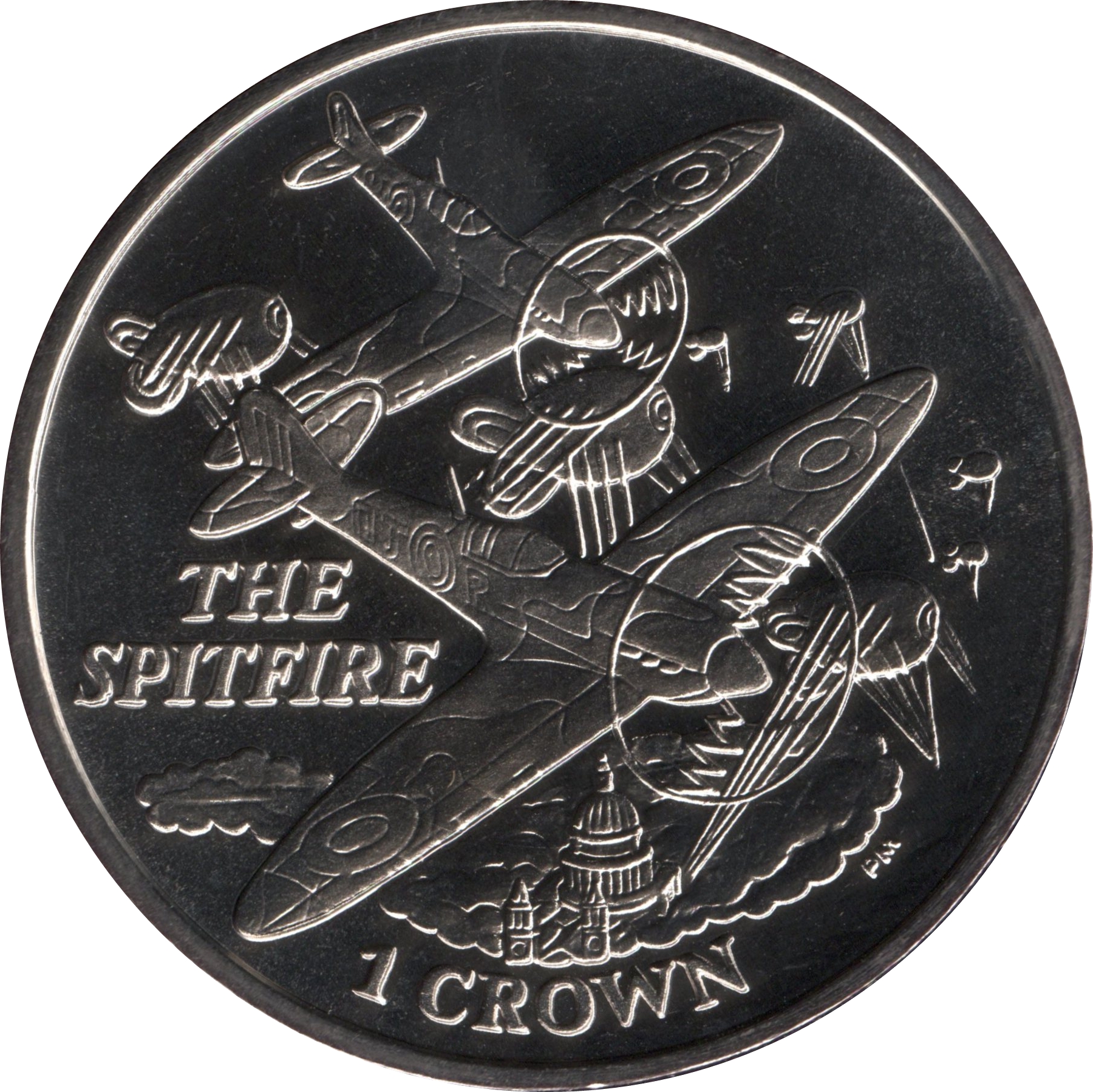Falkland Islands 1 Crown - Elizabeth II Spitfire reverse