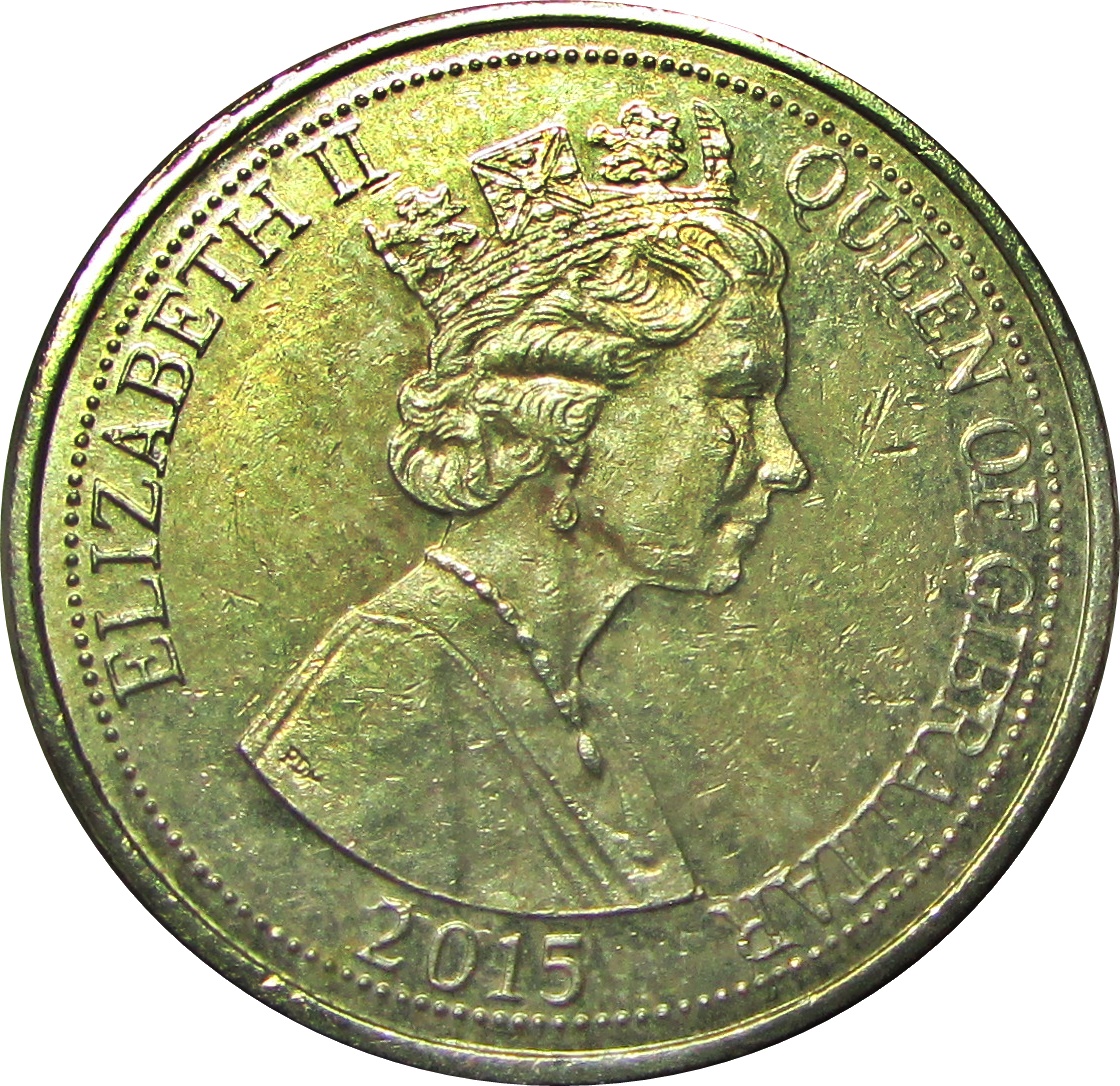Gibraltar 1 Pound - Elizabeth II Dragon Tree obverse