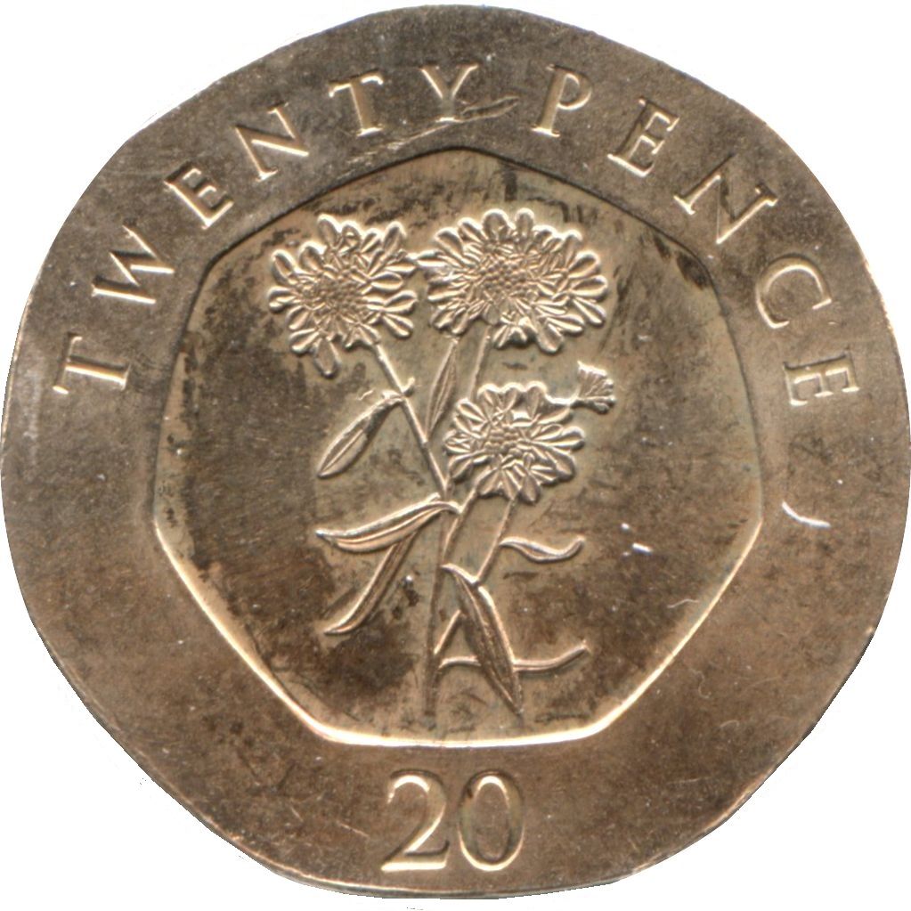 Gibraltar 20 Pence - Elizabeth II Candytuft Flower