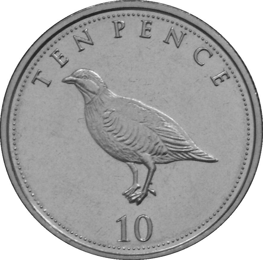 Gibraltar 10 Pence - Elizabeth II Barbary Partridge