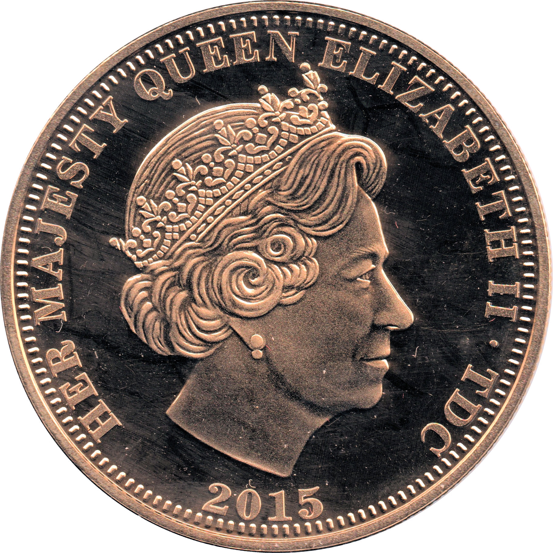 Tristan da Cunha 1 Crown - Elizabeth II Magna Carta obverse