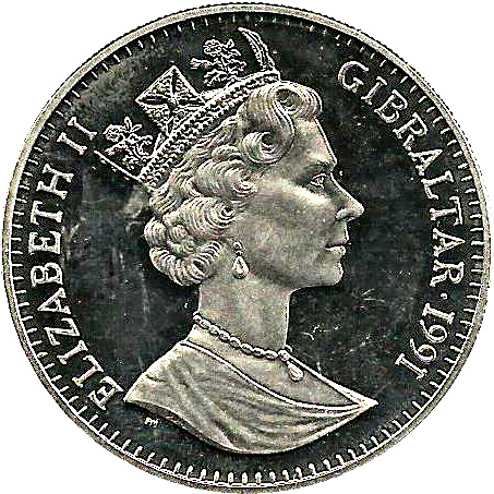 Gibraltar 1 Crown - Elizabeth II Corgi obverse