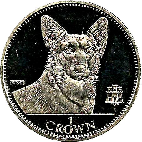 Gibraltar 1 Crown - Elizabeth II Corgi