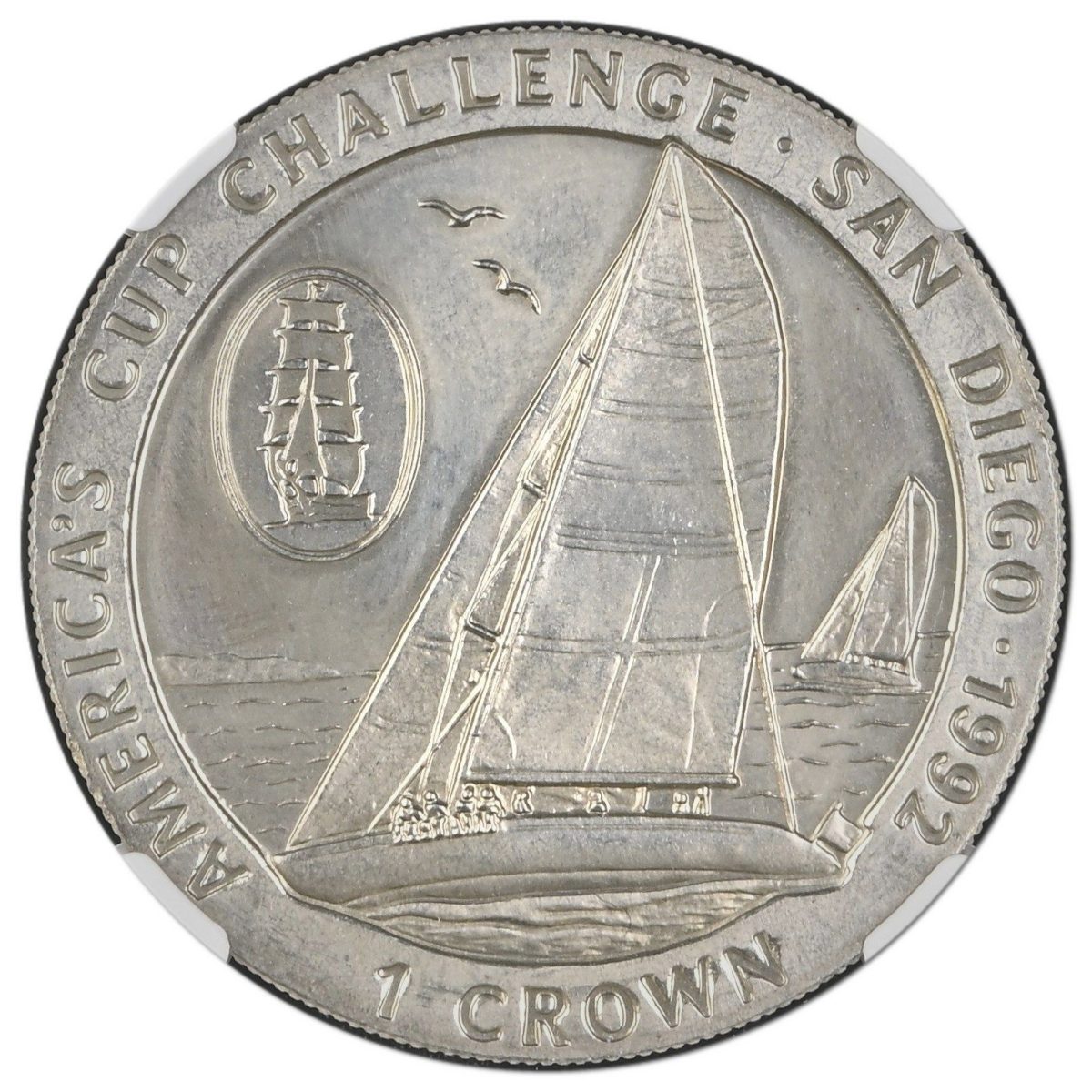 Isle of Man 1 Crown - Elizabeth II America's Cup