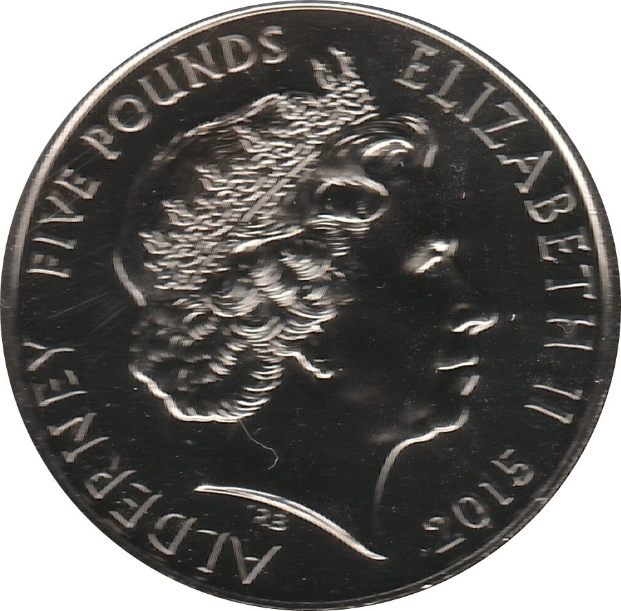 Alderney 5 Pounds - Elizabeth II Salvation Army obverse