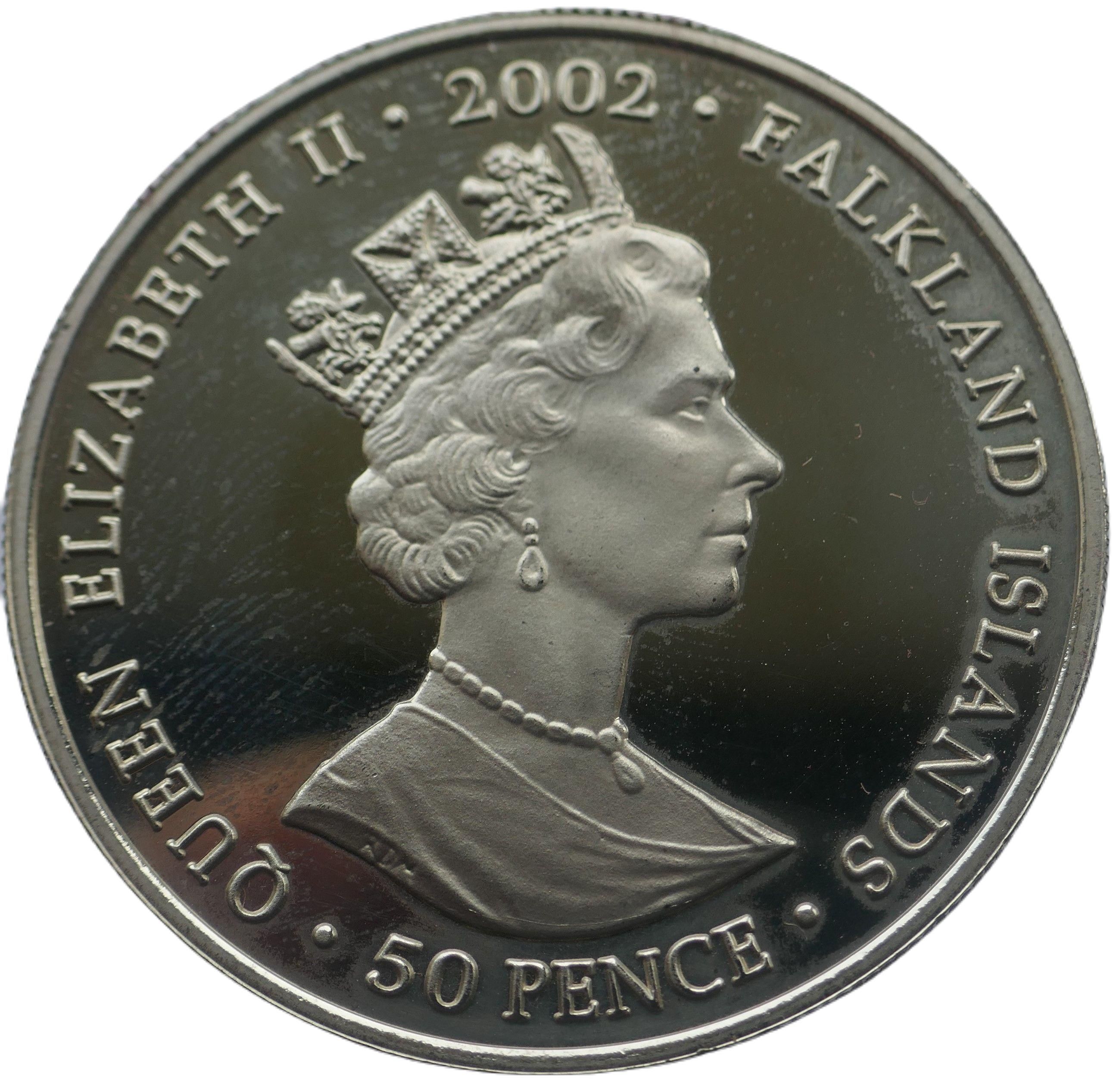 Falkland Islands 50 Pence - Elizabeth II Coronation coach obverse