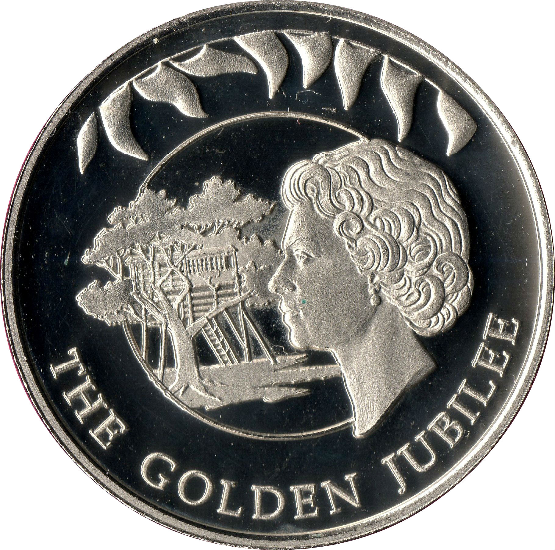 Falkland Islands 50 Pence - Elizabeth II Tree house reverse
