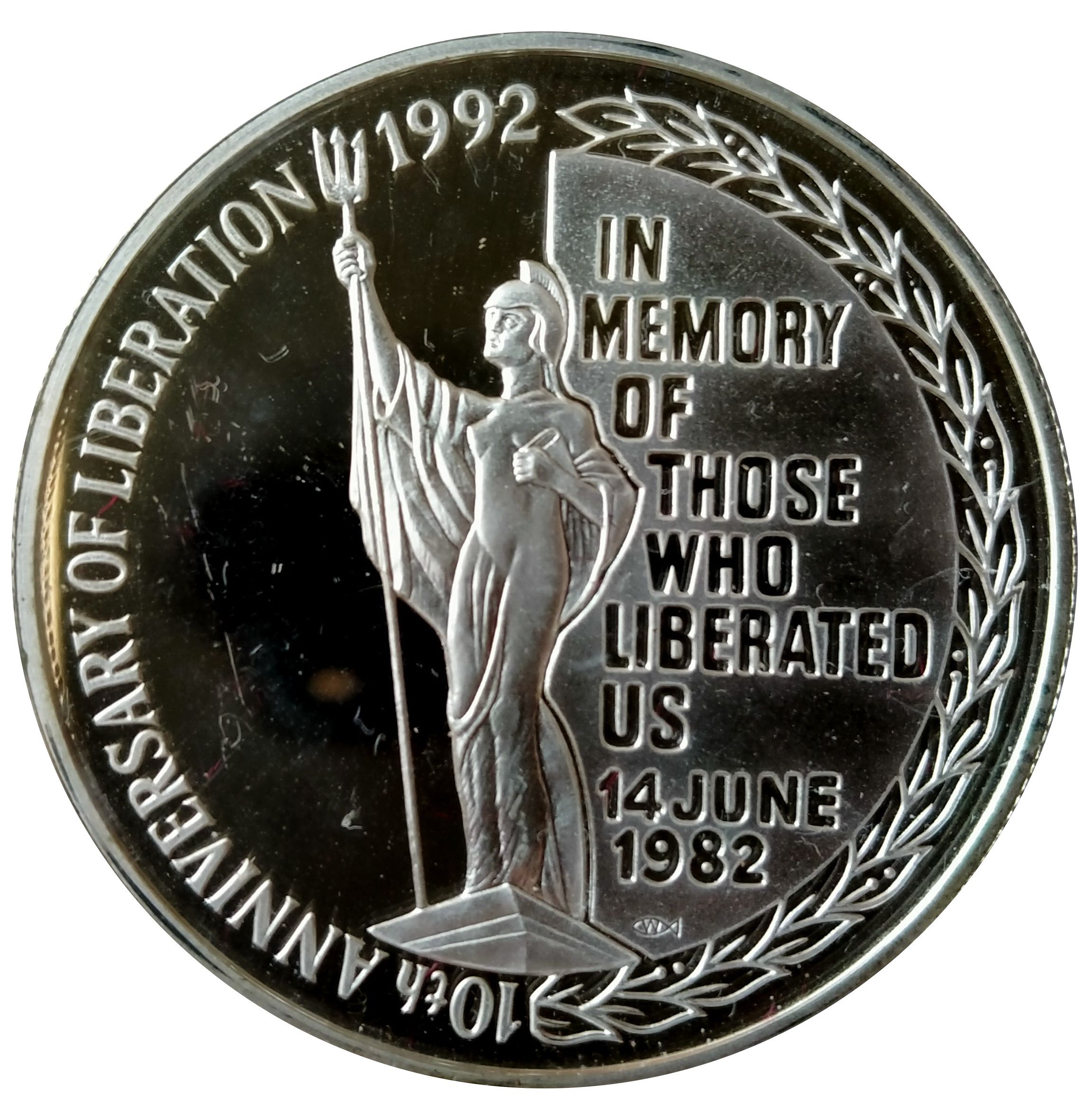 Falkland Islands 5 Pounds - Elizabeth II Liberation; Silver proof issue