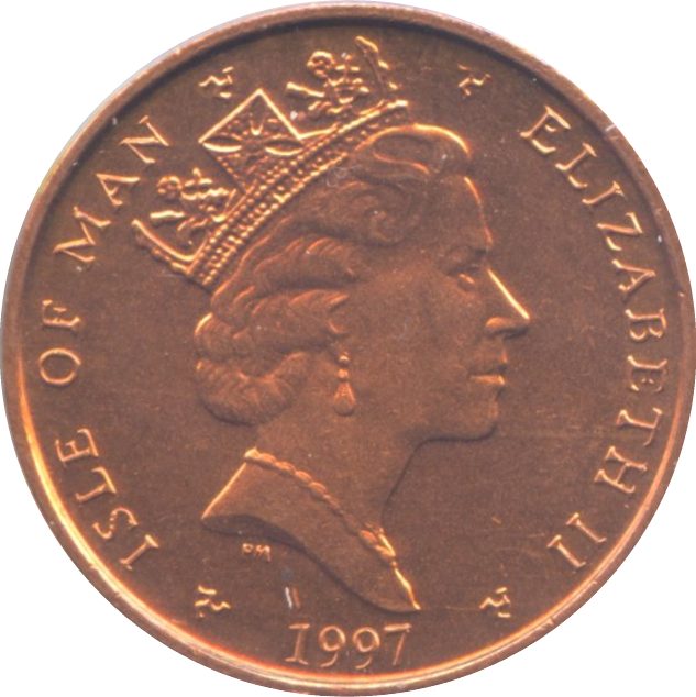 Isle of Man 1 Penny - Elizabeth II Rugby obverse